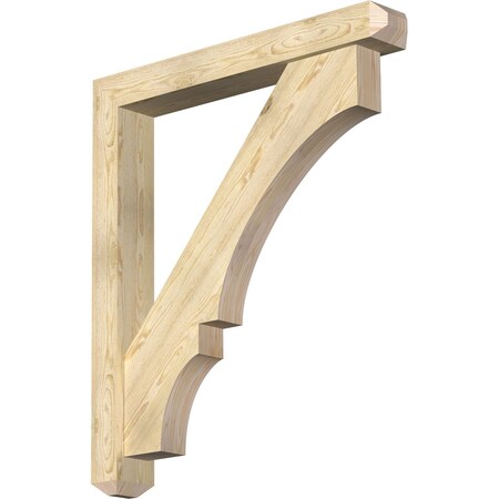 Ekena Millwork Balboa Craftsman Rough Sawn Bracket w/ Offset Brace, Douglas Fir, 6"W x 42"D x 48"H BKT0604X42X48BOA04RDF